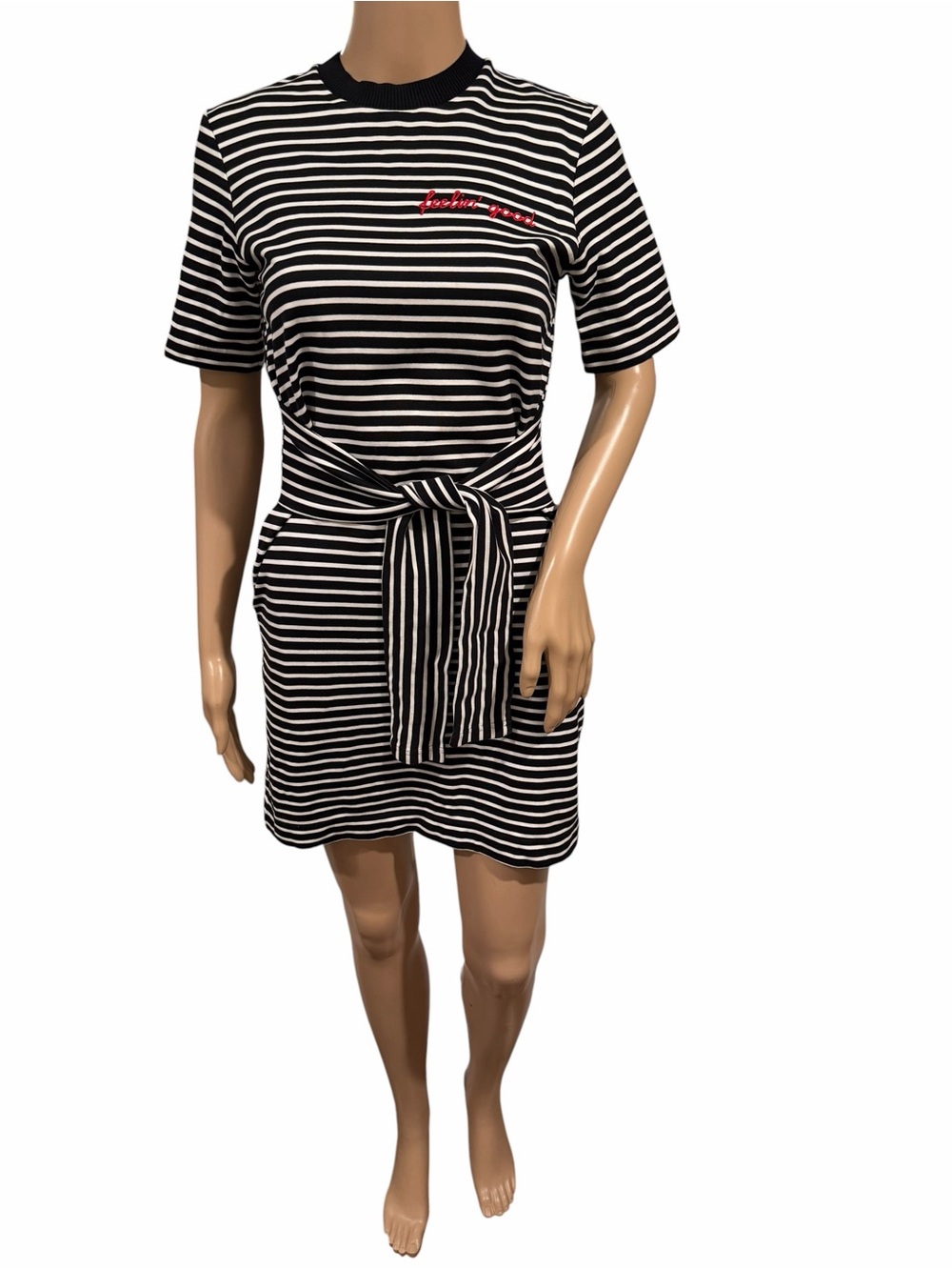MO&Co striped Shirt dress pockets size S